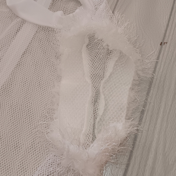 Sexy See-Through Mesh Dress Spaghetti Strap Leaf Print Romper Set - Picture 12 of 16